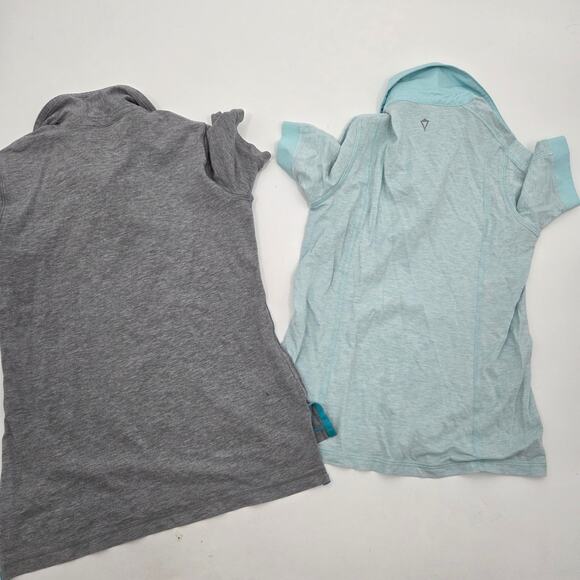 LOT 2 Ivivva Lululemon Girl SZ 10 Grey Blue Polo Short Sleeve Casual Athletic - Picture 5 of 5